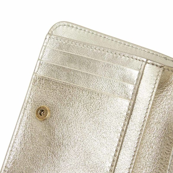 SAINT LAURENT Bifold Wallet with Coin Gold aaagi - Picture 8 of 9